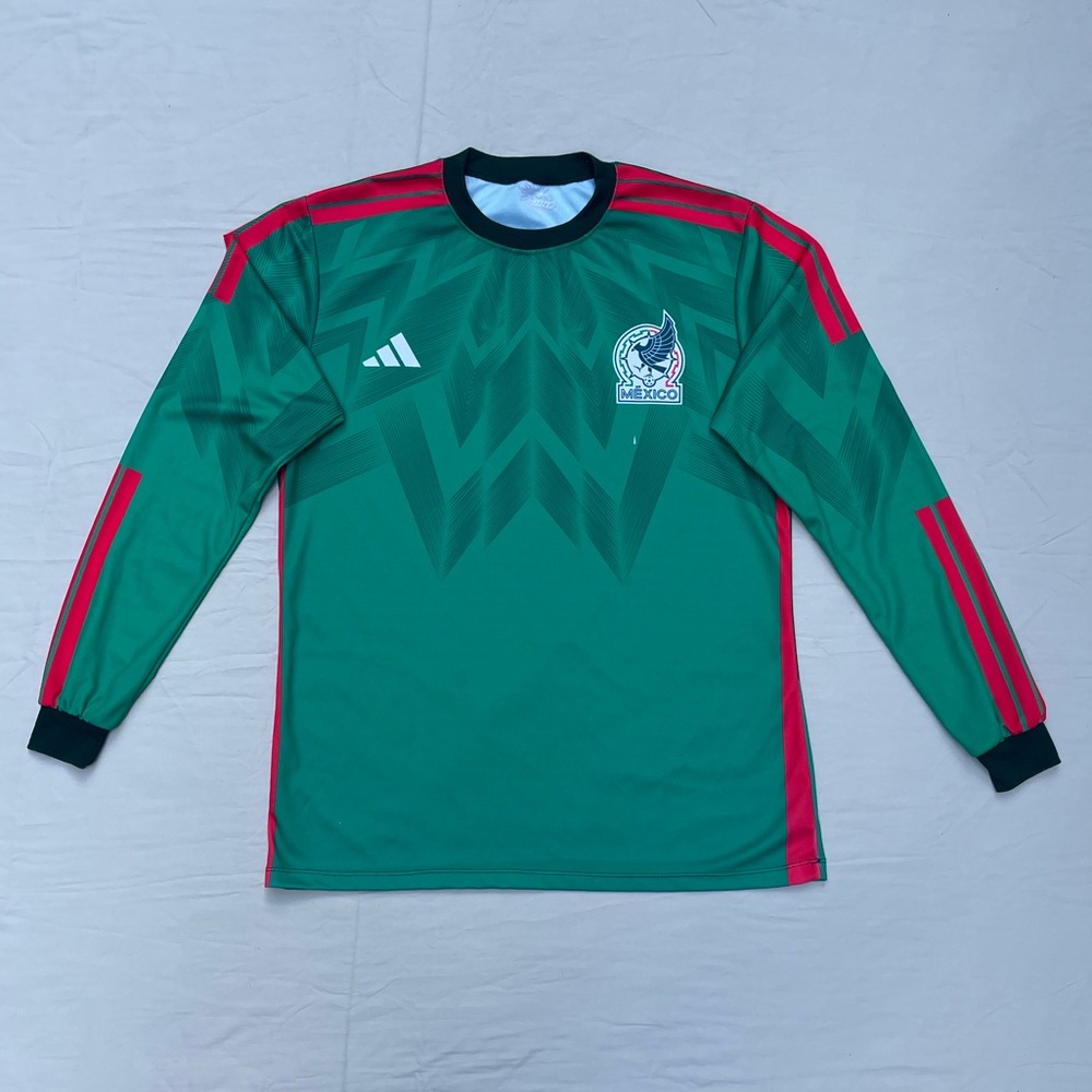 Men’s Adidas Mexico Long Sleeve Jersey Green & Red Size LARGE